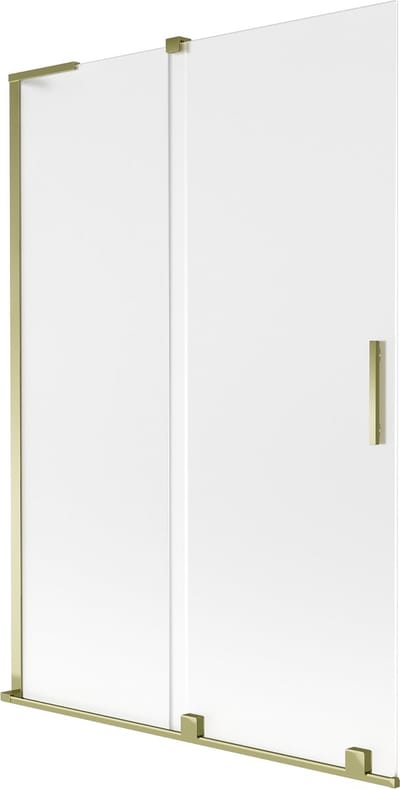 Mexen Velar L badwand tweedelig schuifbaar 120 x 150 cm, matglas, goud - 896-120-003-31-50