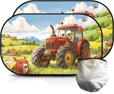 Zonnescherm voor Baby's met UV Bescherming, Vouwbaar Zonnescherm voor Auto en Kinderwagen, Electrostatische Film, 51 x 31 cm, Set van 2, Ideaal voor Kinderen en Veiligheid in de Auto