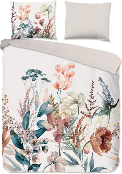 Good Morning dekbedovertrek bloemen - Lits jumeaux 240x200/220 cm - Multi - 100% Katoen flanel