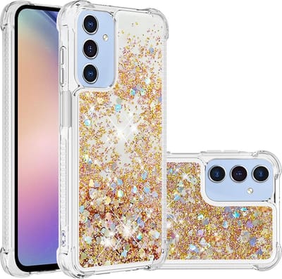 Coverup Hoesje - Geschikt voor Samsung Galaxy A16 Hoesje - Coverup Liquid Glitter Back Cover - Goud