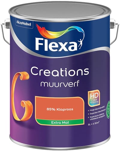 Flexa - Creations Muurverf Extra Mat - 85% Klaproos - Mengverf - 5 L