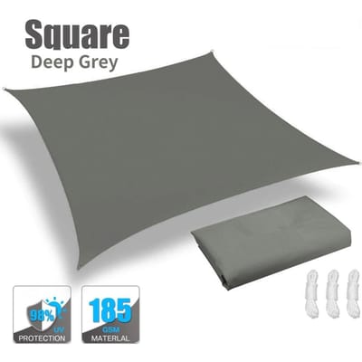 Zonnescherm Zeil 3*3M/3.6*3.6M Waterdicht Vierkant Luifel Zonwering UV Blok Kampeertarp Luifel Terrasoverkapping Buiten Multifunctioneel 2x2M