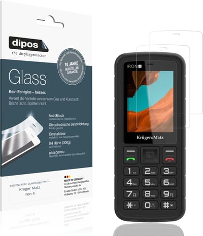 dipos – 2x Pantserfolie geschikt voor Kruger Matz Iron 4 | 9H Screenprotector