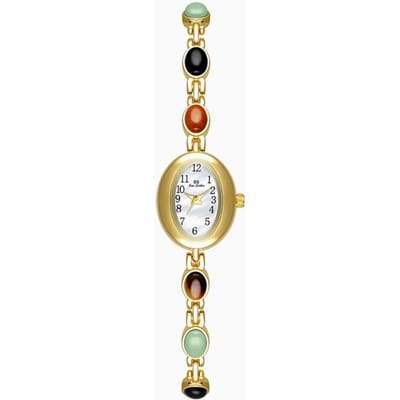 Dames Quartz Horloge Luxe Merk Retro Natuurlijke Dongling Steen en Jade Waterdicht Dames Geavanceerde Ketting Polshorloges cadeau beige