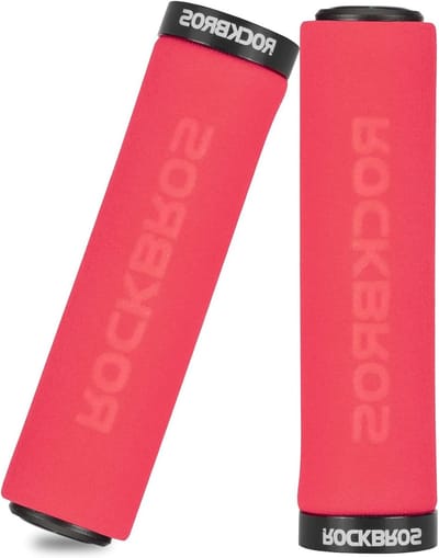 Fietsstuurgrepen - Handvatten - Comfortabel Fietsen - Schokabsorberend Antislip - 222 mm - Rood Zwart