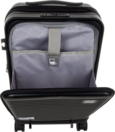 Praag Reiskoffer S - 39L - 55x35x20 cm - Handbagage Harde Koffer - Laptopvak & Uitbreidbare Opbergruimte - TSA Slot & 360° Wielen - Ideaal Voor Vliegtuig en Zakenreizen - Zwart