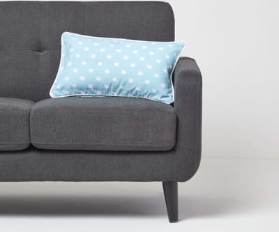 Homescapes Katoenen kussenhoes met sterren, blauw, 30 x 50 cm