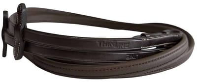 ThinLine - Full Wrapped Engelse Teugels - Anti-Slip Grip - Gesp zonder Stops - 54"/137cm - Donker Bruin
