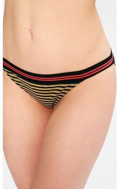 Scotch & Soda / Maison Scotch - Bikini Broekje - Licht Bruin/ Zwart - Maat XL