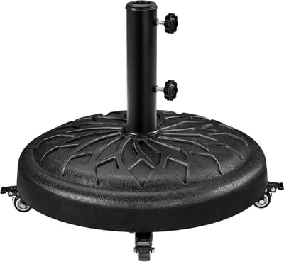 ZMR® Parasolvoet op Wielen - Parasolvoet - Parasolvoeten - Zwart - ‎51cm x 51cm x 43cm