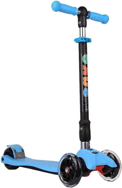 Kinderscooter - Step voor kinderen - Buiten spelen - Vier knipperende wielen - 62-82 cm in hoogte verstelbaar - Blauw