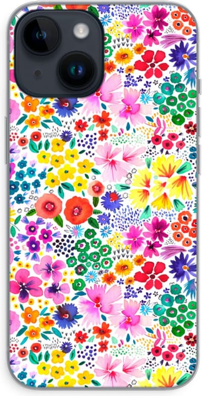 Case Company® - Hoesje geschikt voor iPhone 14 hoesje - Little Flowers - Soft Cover Telefoonhoesje - Bescherming aan alle Kanten en Schermrand