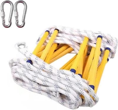 Touwladder Noodgeval - Evacuatie ladder - Snelle evacuatie - Compact opvouwbaar - 3 meter - Zwart