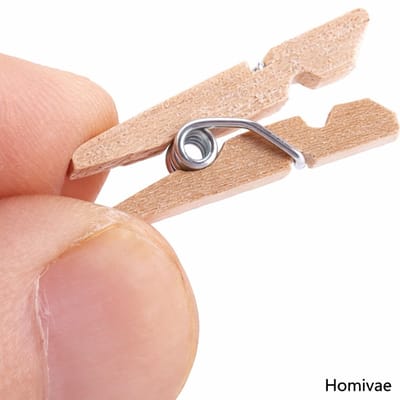 Homivae Mini Wasknijpers Hout 25 mm – 50 Stuks – Decoratief & Knutselen