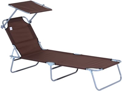 Ligbed - Kampeerbed - Vouwbed - Veldbed - Stretcher- Campingbedje - Opvouwbaar - 1 Persoon - Bruin
