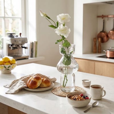 Vaas helder glas – Perfect voor bloemen & takken – Rond & modern