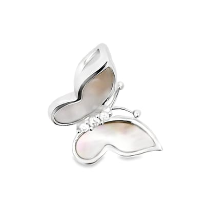 Juwelier Zwartevalk zilveren (gerhodineerd) vlinder hanger - 24.301