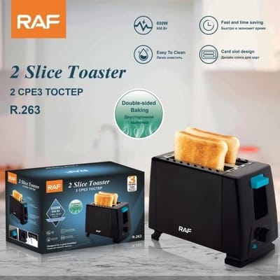 RAF R.263 Broodrooster - 2 Sleuven - 650W - Zwart - Instelbare Bruiningsniveaus