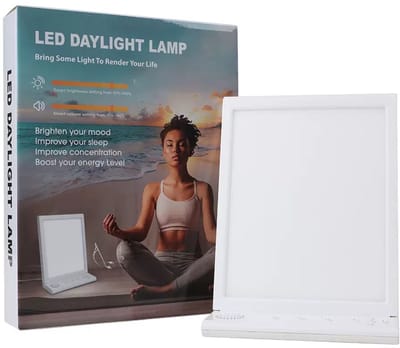 Lichttherapie Lamp 10.000 Lux met Muziekfunctie – Daglichtlamp met Timer, White Noise & Dimbaar Licht – UV-vrij