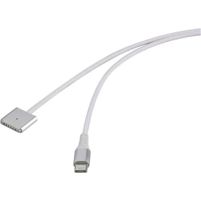 Renkforce RF-6437914 USB-laadkabel USB-C, Magsafe 3 1.00 m Wit Magnetische stekker