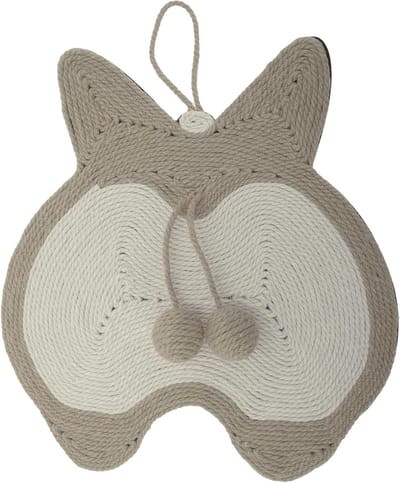 Schuine Krabmat met Schattig Patroon, Horizontale Krabmat voor Meubels en Wanden, 40x37cm, Khaki - Ideaal voor Katten, Krabbestendig, Interieur Bescherming