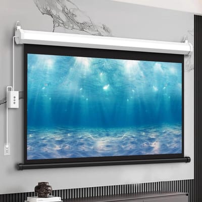 Gemotoriseerd Projectiescherm - Elektrisch Scherm - Thuisbioscoop Presentaties - Brede Kijkhoek - 72 Inch 16:9 - Mat Wit