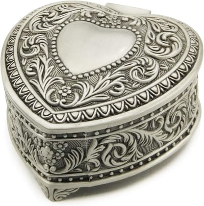 Muziekdoos Hartvormig - Metalen Doosje - Decoratie Cadeau - Gouden Mechanisme - 13 x 8.6 x 6.3 cm - Goudkleurig