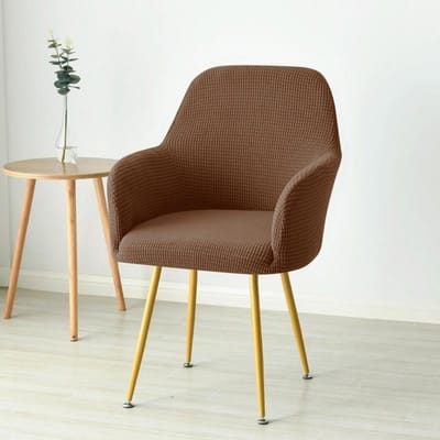 1/2/4 stuks Effen Kleur Eetkamerstoelhoezen Stretch Hoge Fauteuil Slipcovers Anti-vuil Huisdieren Kinderen Stoelhoes voor Kantoor Bruiloft Hotel 1PC Chair Cover brown