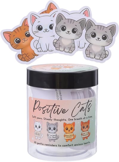 Affirmatiekaarten Vrouwen - Positieve Kaartjes - Dagelijkse Mindfulness - Kattenthema Ontwerp - 8.5x7cm - Diverse kleuren