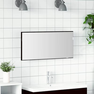 vidaXL - Spiegel - Zwart - eiken - 80 - x - 37 - cm - Glas - en - Geengineerd - Hout