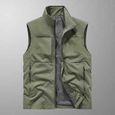 Lente en Herfst Casual Gilet voor Heren Gilet Gilet Buiten Middenleeftijd en Oudere Zak Mouwloos Heren Jas Gilet 5XL gray