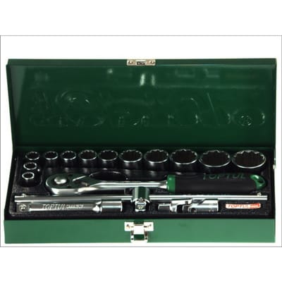 Dopsleutelset TOPTUL 1/2 12-kant 16Stk 10 11 13 14 17 19 22 24 27 30 32mm