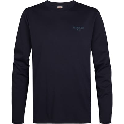 Petrol Industries - Heren Katoen T-shirt met lange mouwen miller - Blauw - Maat XXL