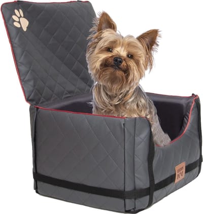 Transportbox voor honden met veiligheidsgordel - Opvouwbare hondenstoel voor auto, waterdicht en comfortabel - Maat M (52 x 44 x 33 cm)