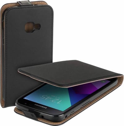 Eco pu lederen zwart Flipcase Cover Hoesje voor Samsung Galaxy Xcover 4