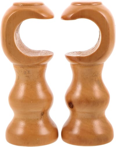 Stevige Houten Gordijnroede Beugels - 2 Stuks - Wandmontage - Geschikt voor 28mm Roedes - Natuurlijke Afwerking voor Woonkamer en Slaapkamer Gordijnen