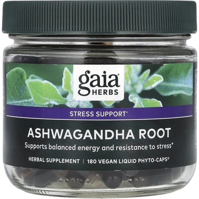Gaia Herbs, Ashwagandha Wortel, Vegan Vloeibare Fyto-Capsules, 180 Tabletten