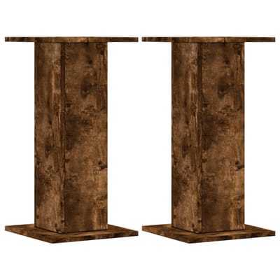 vidaXL - Plantenstandaards - 2 - st - 30x30x60 - cm - bewerkt - hout - gerookt - eiken