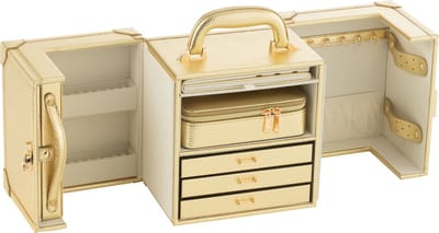J-Line juwelendoos met handvat - kunstleder - goud
