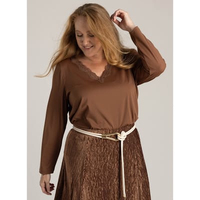 YEST CURVE Hulda Tops - Copper Brown - maat X-0(44)
