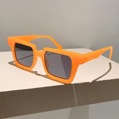 Regenboog Vierkante Zonnebril UV400 Vintage Luxe Designer Punk Hip Hop Kleurrijke Tint voor Vrouwen Mannen