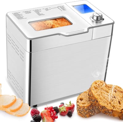 Broodbakmachine - Automatische bakker - Zelf brood bakken - 25 bakprogramma's - 500-1000 gram - Zilverkleurig