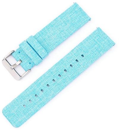 Nylon bandje - geschikt voor Garmin Venu 2s / 3s / 4 (41mm) / Vivoactive 4s / Forerunner 255s / 265s - Huawei Watch GT 5 Pro - 42mm / GT 6 / GT 5 / GT 4 - 41mm - gesp - lichtblauw zilver