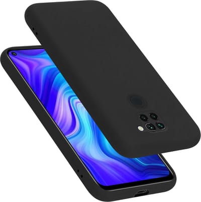Cadorabo Hoesje geschikt voor Xiaomi RedMi NOTE 9 in LIQUID ZWART - Beschermhoes gemaakt van flexibel TPU silicone Case Cover
