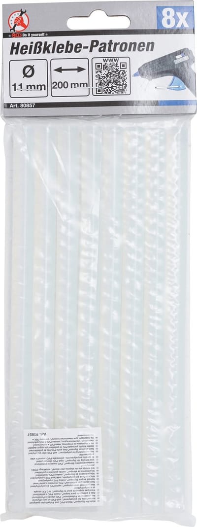 BGS Lijmpatronen transparant Ø 11 mm, 200 mm 8 delig