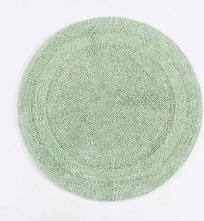 Homescapes ronde badmat saliegroen 80 cm gemaakt van 100% katoen