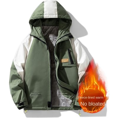 Veste d'Outilleur Homme Printemps et Automne Ample à Capuche Décontractée Assortie aux Couleurs Grande Taille Veste 4XL black