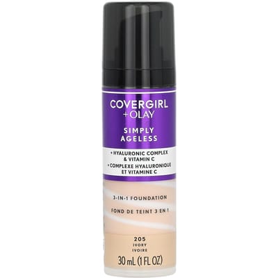 Olay Simply Ageless, Fond de Teint 3-en-1, 205 Ivoire, 30ml(1 fl oz) purple