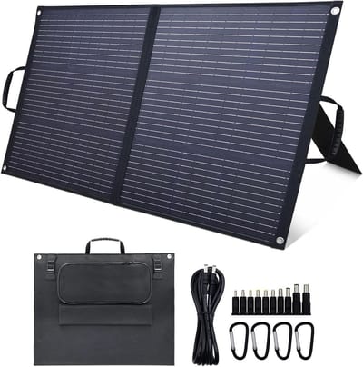 Draagbare Zonnepaneel - Opvouwbare Lader - Outdoor Energie - Hoog Rendement 23% - 120 Watt - Zwart