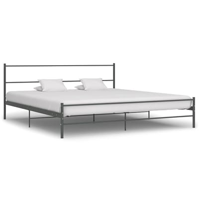 vidaXL - Bedframe - metaal - grijs - 180x200 - cm